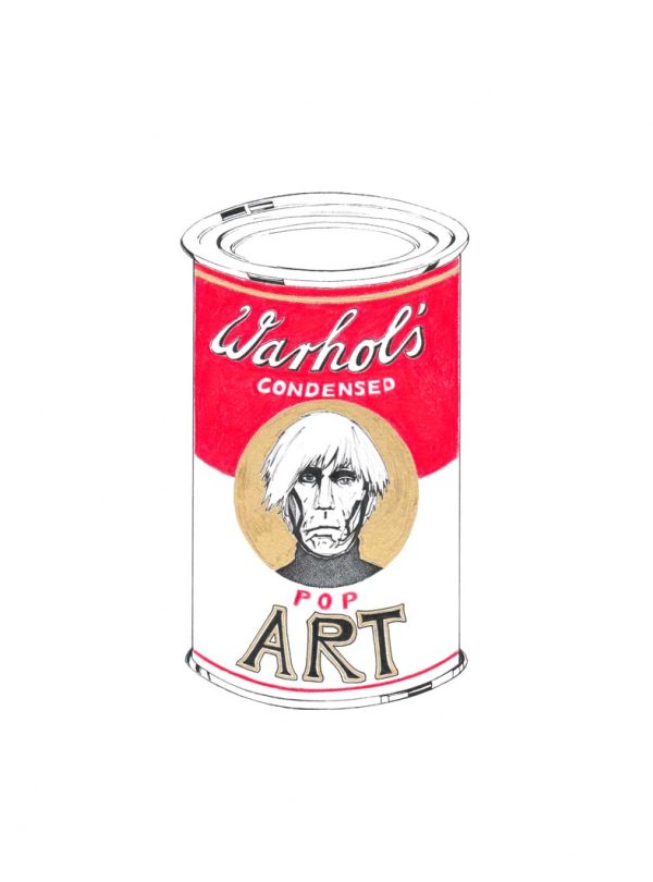 Andy Warhol Portrait auf Suppendose