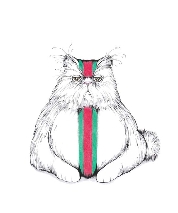 Original-Zeichnung "Gucci Cat"
