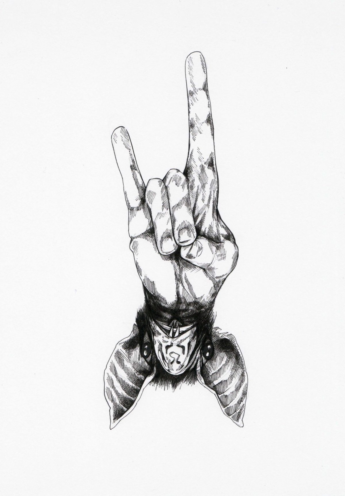 Hand über Kopf