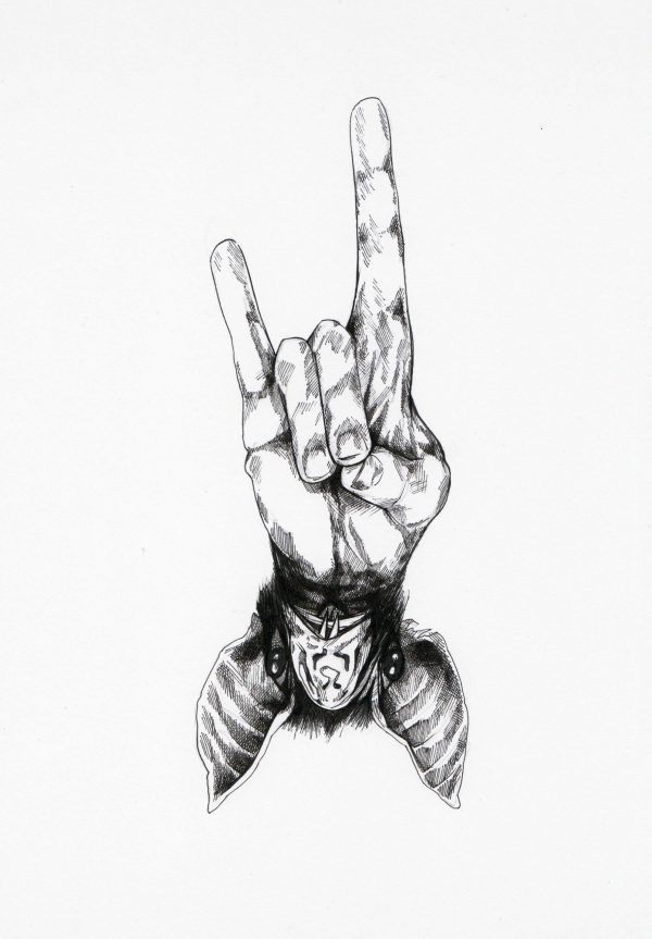 Hand über Kopf