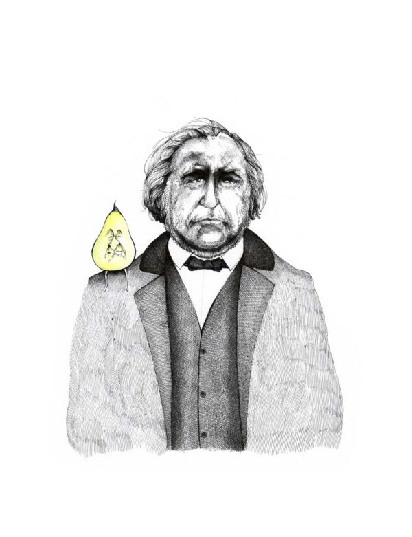 Honoré Daumier mit mürrischer Birne