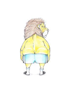 Löwe, lässig