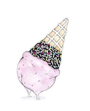 Original-Zeichnung "Arschkaltes Einhorn"