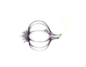Knoblauch im Gesicht