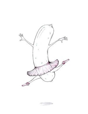 Original-Zeichnung "Weißwurst-Ballerina"