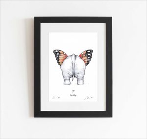 Handsignierter Kunstdruck "Buttfly"