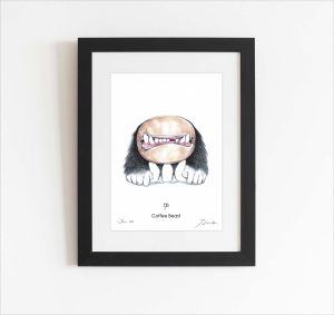 Handsignierter Kunstdruck "Coffee Beast"