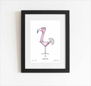 Handsignierter Kunstdruck "Drink Pink"