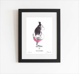 Handsignierter Kunstdruck "Gucci Gorilla"
