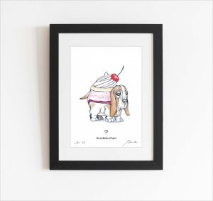 Handsignierter Kunstdruck "Hundekuchen"