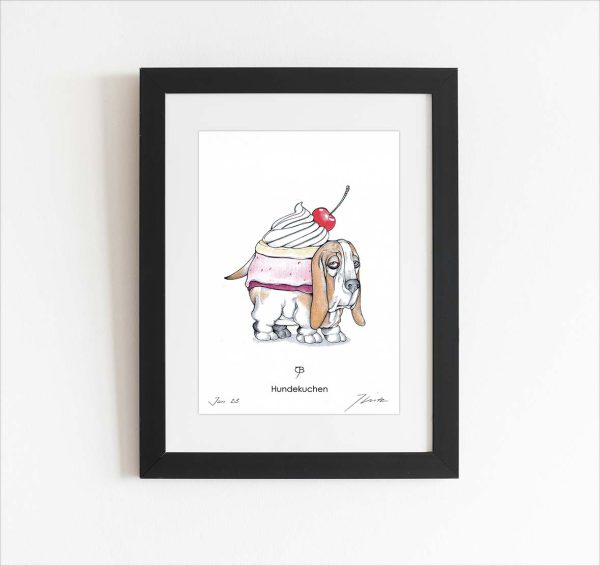 Handsignierter Kunstdruck "Hundekuchen"