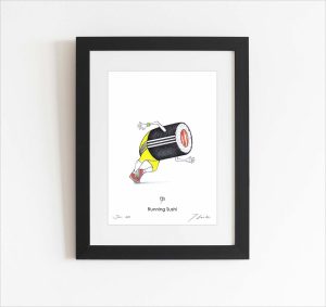 Handsignierter Kunstdruck "Running Sushi"