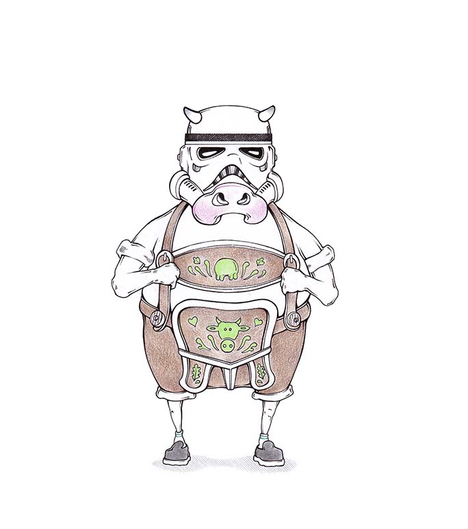 Star Wars Stormtrooper mit Kuh Helm - Almtrooper
