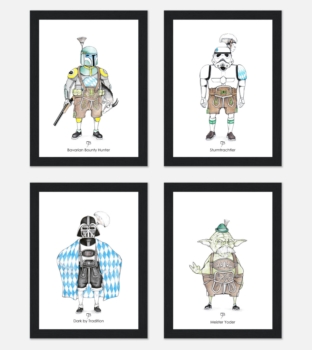 4 Star Wars Kunstdrucke
