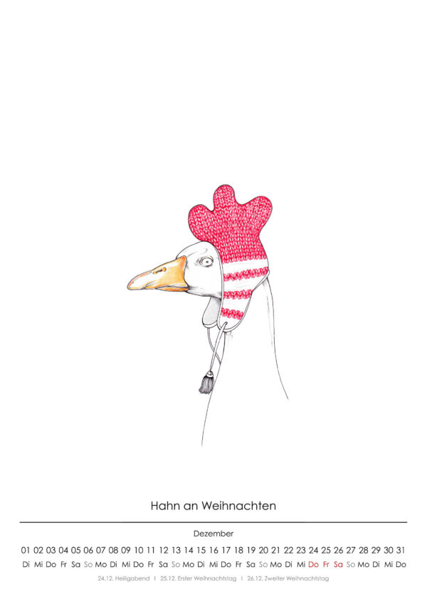 Hahn-Kalender 2026 "Chicken Lover" – Bild 4