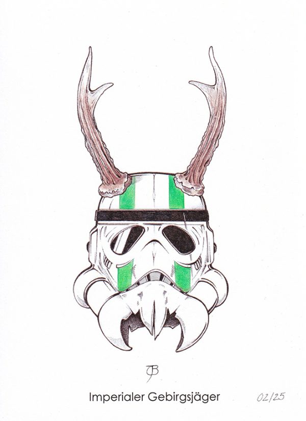 Handkolorierter Kunstdruck "Imperialer Gebirgsjäger" 02/25