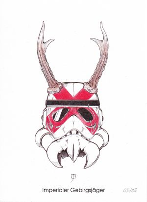 Handkolorierter Kunstdruck "Imperialer Gebirgsjäger" 03/25