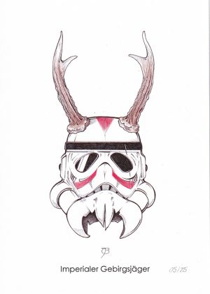 Handkolorierter Kunstdruck "Imperialer Gebirgsjäger" 05/25