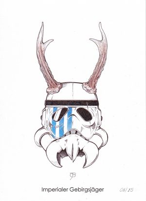 Handkolorierter Kunstdruck "Imperialer Gebirgsjäger" 06/25