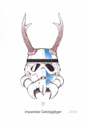 Handkolorierter Kunstdruck "Imperialer Gebirgsjäger" 07/25