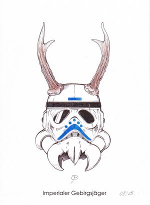 Handkolorierter Kunstdruck "Imperialer Gebirgsjäger" 08/25