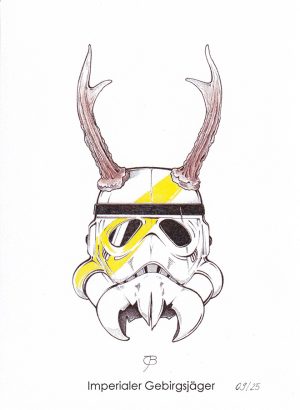 Handkolorierter Kunstdruck "Imperialer Gebirgsjäger" 09/25