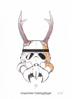 Handkolorierter Kunstdruck "Imperialer Gebirgsjäger" 10/25
