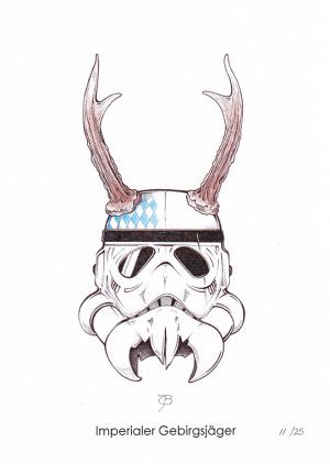 Handkolorierter Kunstdruck "Imperialer Gebirgsjäger" 11/25