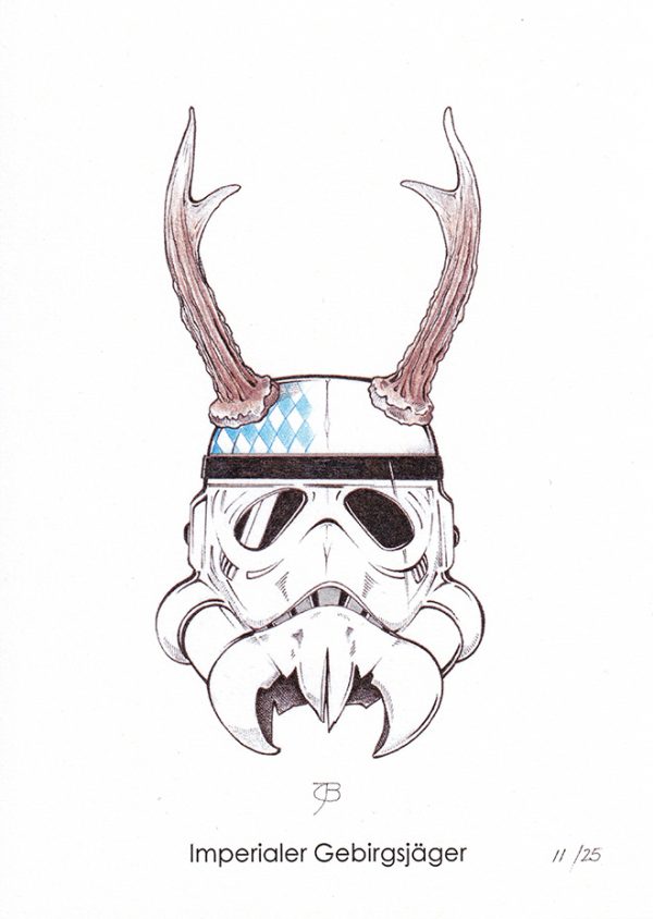 Handkolorierter Kunstdruck "Imperialer Gebirgsjäger" 11/25