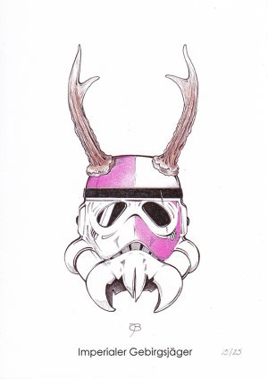 Handkolorierter Kunstdruck "Imperialer Gebirgsjäger" 15/25