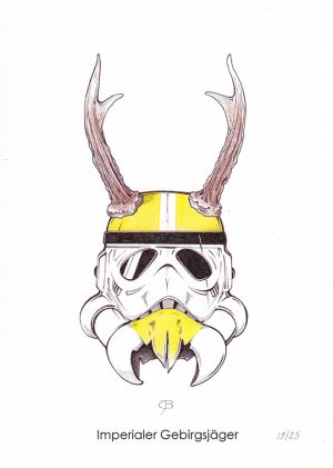 Handkolorierter Kunstdruck "Imperialer Gebirgsjäger" 19/25