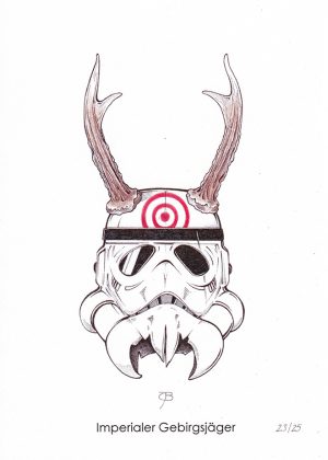 Handkolorierter Kunstdruck "Imperialer Gebirgsjäger" 23/25