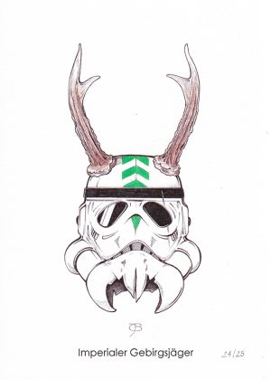 Handkolorierter Kunstdruck "Imperialer Gebirgsjäger" 24/25