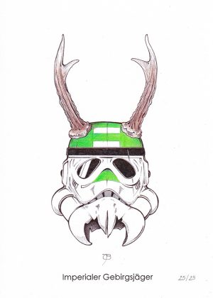 Handkolorierter Kunstdruck "Imperialer Gebirgsjäger" 25/25