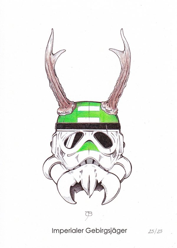 Handkolorierter Kunstdruck "Imperialer Gebirgsjäger" 25/25