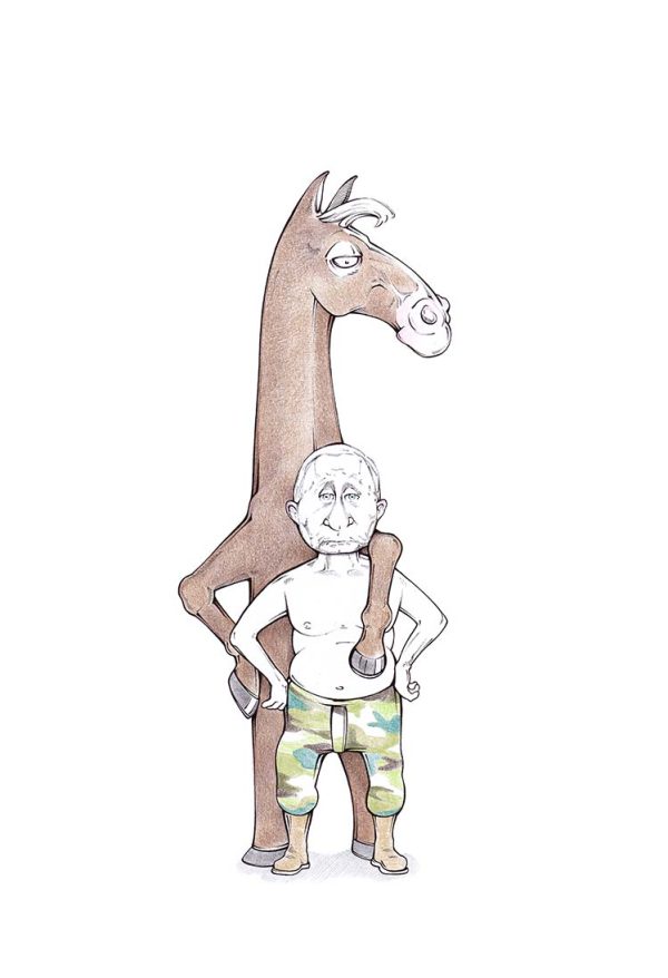 Wladimir Putin mit Pferd