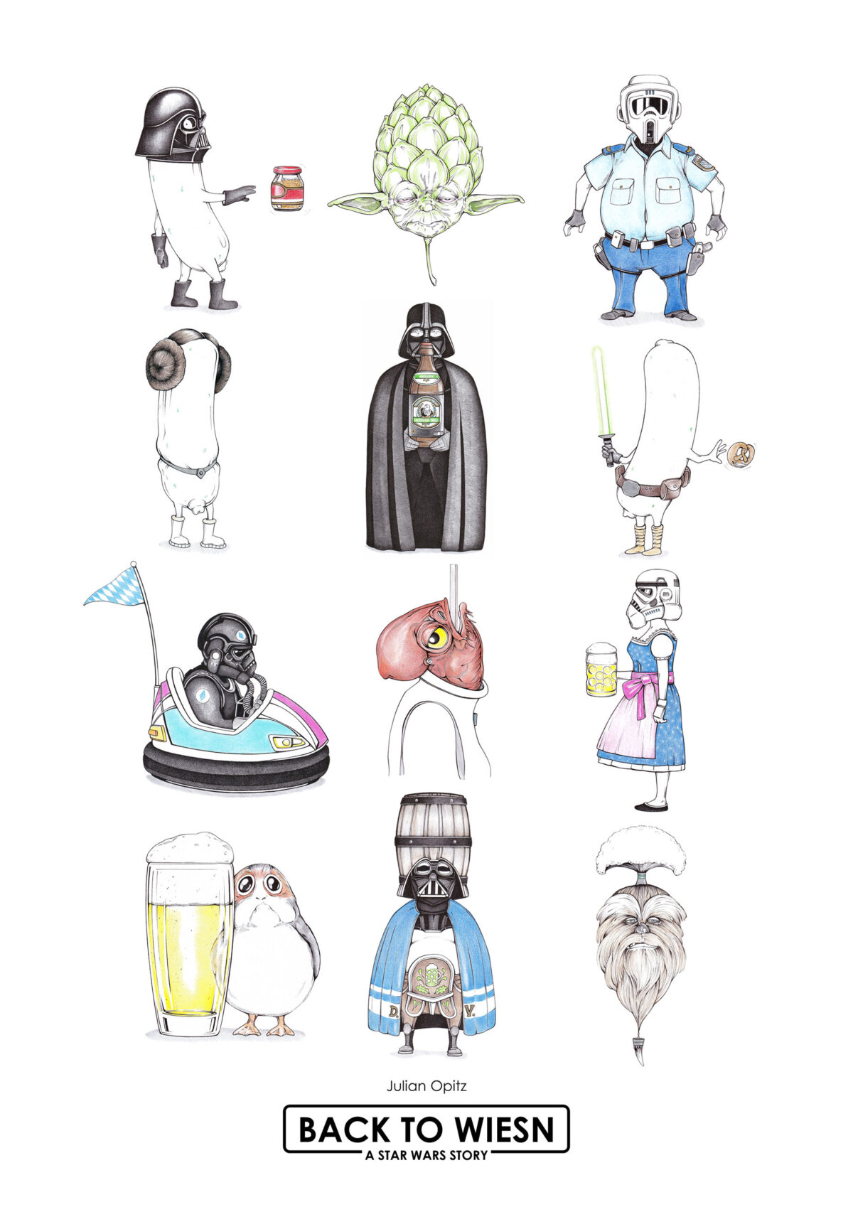 Titelseite des Star Wars Kalenders 2026 Teil 3 mit 12 originellen Star Wars Illustrationen