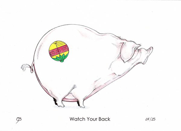 Handveredelter Kunstdruck "Watch Your Back" 04/25