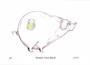 Handveredelter Kunstdruck "Watch Your Back" 06/25