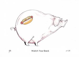 Handveredelter Kunstdruck "Watch Your Back" 08/25