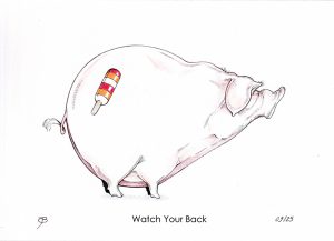 Handveredelter Kunstdruck "Watch Your Back" 09/25