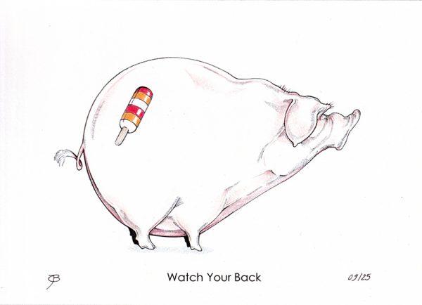 Handveredelter Kunstdruck "Watch Your Back" 09/25
