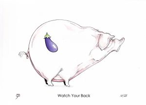 Handveredelter Kunstdruck "Watch Your Back" 10/25