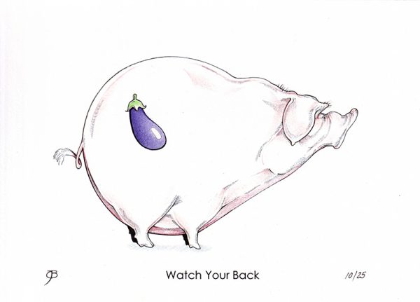 Handveredelter Kunstdruck "Watch Your Back" 10/25