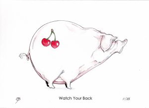 Handveredelter Kunstdruck "Watch Your Back" 11/25