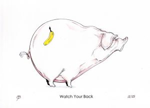 Handveredelter Kunstdruck "Watch Your Back" 12/25