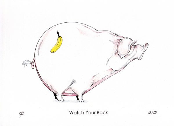 Handveredelter Kunstdruck "Watch Your Back" 12/25