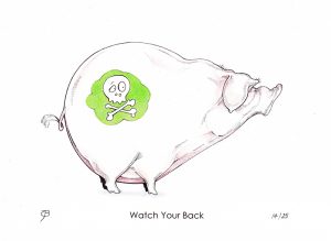 Handveredelter Kunstdruck "Watch Your Back" 14/25