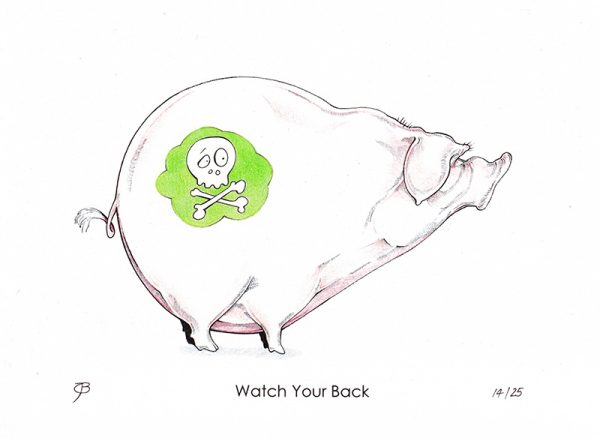 Handveredelter Kunstdruck "Watch Your Back" 14/25