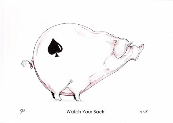 Handveredelter Kunstdruck "Watch Your Back" 16/25
